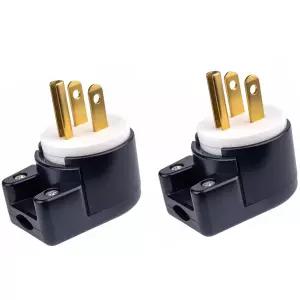 네마 55P 5AMP 25볼트 남성 플러그 DIY 재사용 가능 2방향 조절 어셈블리 90도 AC 커넥터 2PACK