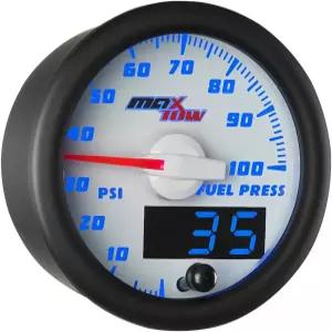 MaxTow 더블 비전 00 PSI 압력 게 키트 전자 센서 화이트 페이스 블루 LED 조명 다이얼 아날로그 및 디지털