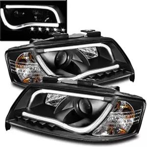998200 A6와 호환되는 ZMAUTOPARTS LED DRL 튜브 프로젝터 라이트 블랙