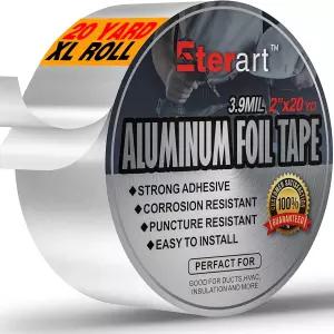 ETERART 알루미늄 호일 덕트 테이프 헤비 듀티 고온 밀봉 및 패치 HVAC 공기 금속 수리 폼보드 단열재