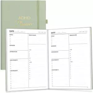 SUNEE ADHD 데일리 플래너 생산성 목표 시간 관리 업무 및 생활을 위한 3개월 미정 월간 남녀용 비전 보드