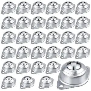 AOKLIT 30Pcs 롤러 볼 이송 베어링 1/2인치 탄소강 캐스터 컨베이어 스탠드 가구 변속기 트롤리 스크류용