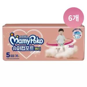 마미포코 슈퍼컴포트 5단계 특대형 남아용 36매,6팩