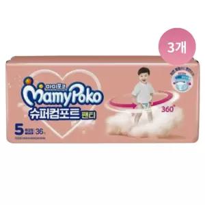 마미포코 슈퍼컴포트 5단계 특대형 남아용 36매,3팩