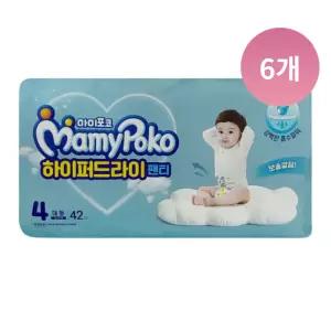 마미포코 하이퍼드라이 팬티형 남아 4단계,42매, 6팩