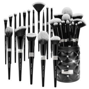 Bueart 디자인 16Pcs 메이크업 브러시 세트 클래식 홀더 프리미엄 울트라 소프트 프로페셔널 파운데이션 블러셔 파우더 하이라이트 컨투어 아이섀도우