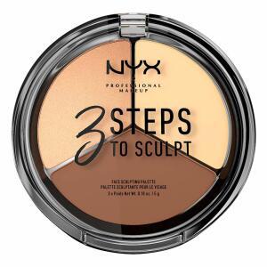 NYX 프로페셔널 메이크업 3단계 조각 얼굴 윤곽 팔레트 조명