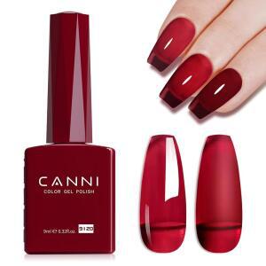 CANI 젤리 레드 젤 폴리쉬 u2013 0.3온스 반투명 딥 다크 시어 와인 색상 고광택 UV LED 소크 오프 매니큐어 DIY Girls 및 살롱 품질