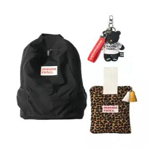 마스마룰즈 SET Daily backpack Black Strap pouch Leopard BB KEYRING 5015601085