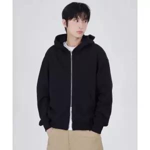 매장정품 GLW 와플 크롭 후드 집업 니트 블랙