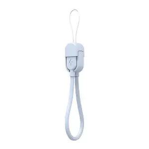 [하프클럽/]USB 고속충전케이블 PD65W CtoC 스트랩 숏 케이블 15cm 애쉬블루