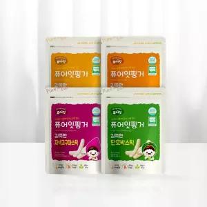 퓨어잇 핑거 오가닉 아이과자 길쭉한 야채스틱 4종세트 아기 간식동결건조 과일칩 과일 푸드 외출 어린이
