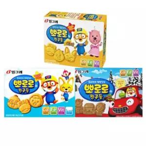 빙그레 뽀로로 3종 (치즈카카오 플레인) 65gx10개+사은품아기스낵 과자 어린이 소풍 파티 캐릭터