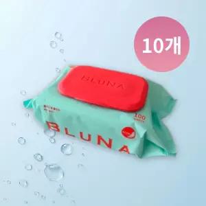 블루나 저자극 물티슈 캡형 본 퓨어 100매 10개