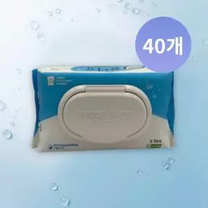 깨끗한나라 물티슈 캡형 페퍼민트 블루 70매 40개