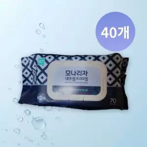 모나리자 고평량 80gsm 엠보싱 물티슈 캡형 내추럴 프리미엄 70매 40개