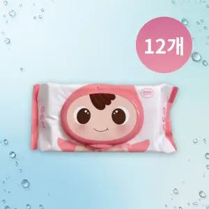 순둥이 무향 물티슈 휴대용 캡형 베이직 20매 12개