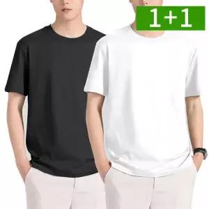 /오엠티 1+1 아이스 쿨반팔티 남자 여름 무지 티셔츠
