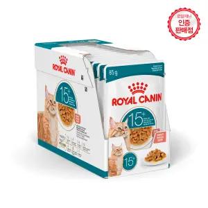 로얄캐닌 고양이사료 캣 에이징 15+ [그레이비] 파우치 85g 12개 (1BOX)+클립