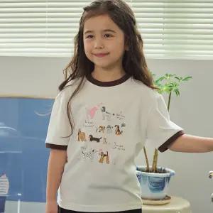 KIDS 코지 퍼피 링거 반팔티 아이보리