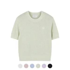 [폴햄] 여성 부클 라운드넥 반팔 니트_PHE2ER2080