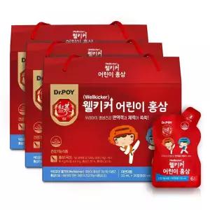 닥터포이 웰키커 어린이 홍삼 20ml 30포 3박스 (총 3개월분)