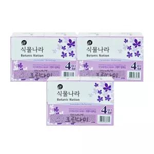 식물나라 비누 라벤더 릴랙싱 90g x4입 x3개(총12개)