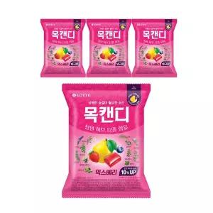 롯데웰푸드 목캔디 믹스베리봉 리뉴얼, 217g, 4개