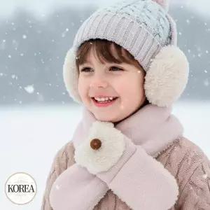 [보리보리/토토와모모]아기 유아 아동 키즈 여아 남아 목도리 넥워머 머플러 S뽀글이 곰돌이