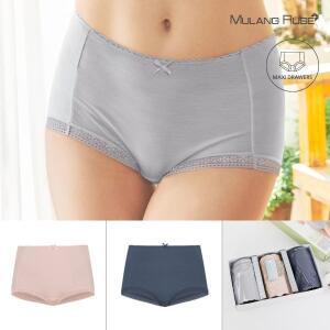 [물랑루즈]리즈인견 맥시여드로즈팬티 여성사각속옷 3종세트