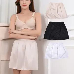 오너클랜 무지 심플 기본 새틴 광택 속치마 여름용슬립 y라인방지 Y존 여성이너웨어 Y존치마