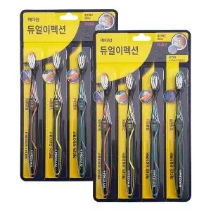 메디안 듀얼이펙션 칫솔 미세모 4입 x2