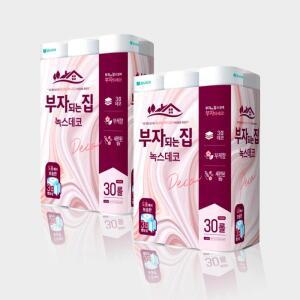 [모나리자] 녹스데코 3겹 30m 30롤 X2팩 화장지 휴지 두루마리_SH