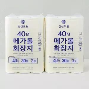 신선도원 메가롤 화장지 40Mx30롤x2세트