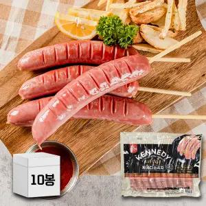 도나우 케네디소시지 1.3kg (130g x10개입) x10봉지 업소용 간식 핫바 대왕소시지 분식