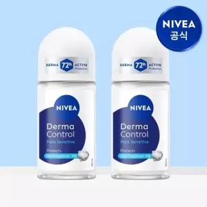 니베아 데오드란트 롤온 더마 컨트롤 퓨어 센서티브 50ml 2개
