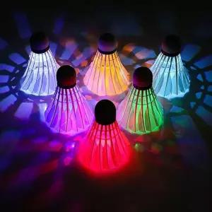 야광셔틀콕 4PCS 배드민턴공 운동 LED 거위깃털