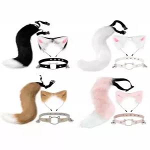 고양이 의상 코스프레 여우 코스튬 꼬리 귀 세트 액세서리