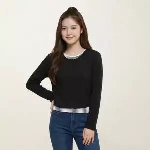 행텐틴즈 동백01 여아 스트라이프 레이어드 가디건_블랙 14570-131-4...