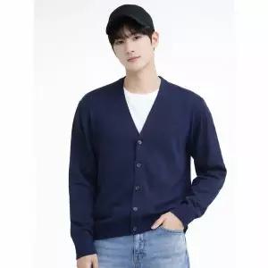 [하프클럽/디바옴므]베이직 솔리드 니트 쿨터치 브이넥 가디건 남자 남성