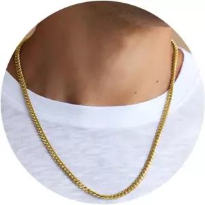 남성용 오토 3/5mm 14K 금/은 도금 발렌타인 큐반 체인 스테인리스 스틸 링크 견고한 논페이딩 목걸이