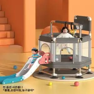 더류현 유아트램폴린 미끄럼틀 가정용 실내 트램폴린 집에서 뛰는 트램펄린 재밌는놀이 방방