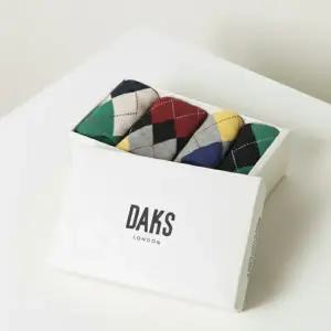 [닥스](강남점)DBSS6E901BK [남성발목4족] 체크배색 면혼방 발목 4족세트