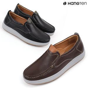 행텐 HT-5507 남성용 가죽 밴딩 슬립온 편안한 쿠션 캐주얼 단화 아빠신발 효도화