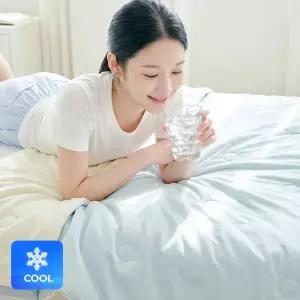 이솔홈 여름 냉감이불 시원한 양면 차렵이불 베개 침구 세트 (SS)