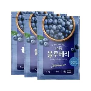 베리칠레 IQF 프리미엄 냉동 블루베리 칠레산 3kg (1kgX3개)