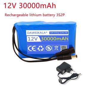 18650 12V 30000mAh 3s2p 용량 DC 휴대용 충전식 리튬이온 배터리 낚시등용