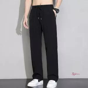 남성 와이드 쿨바지 밴딩팬츠 통바지 여름 일자 슬림nop191