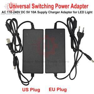 AC 110-240V  스위칭 전원 어댑터 5V 10A 공급 충전기 LED 조명용 미국 EU 플러그