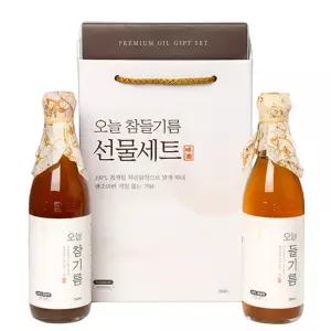 저온압착 오늘참기름350ml+오늘들기름350ml 선물세트